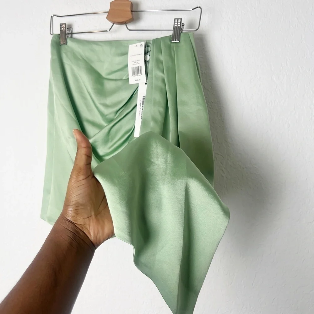 Jonathan Simkhai Mae asymmetric-hem satin mini skirt - Picture 3 of 8